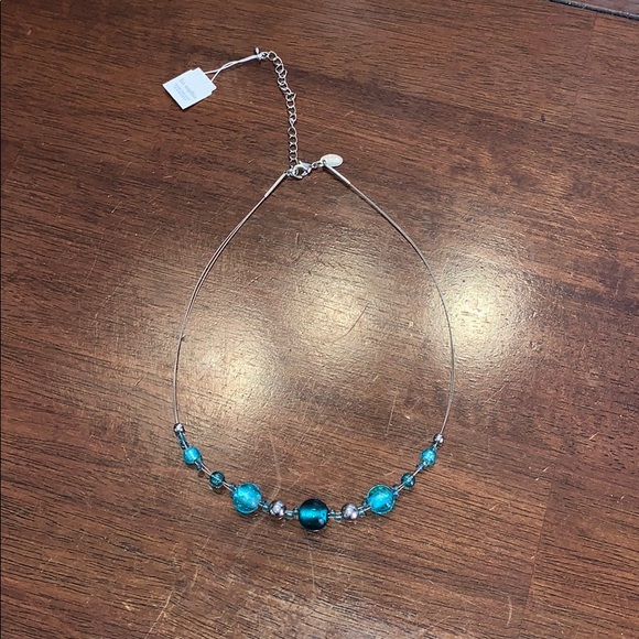 Lia Sophia Jewelry - Teal Beaded Wire Necklace
